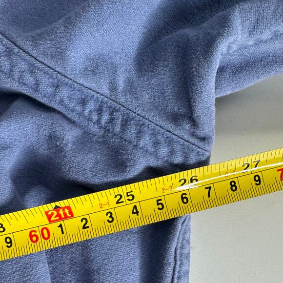 Vintage LL Bean Chamois Cloth Shirt Men’s Sz XXL Blue Flannel Made In USA Flaw - Picture 4 of 7